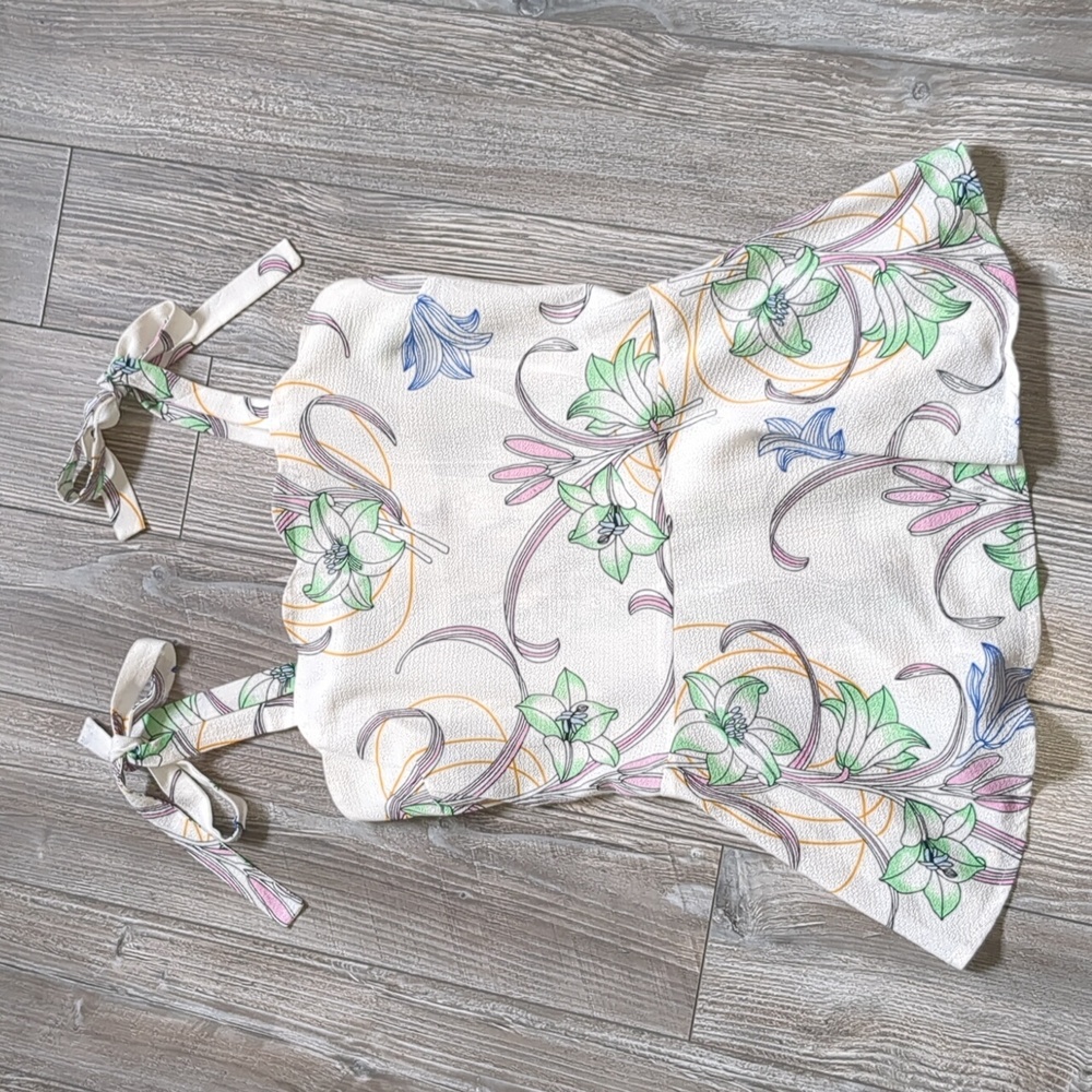 Monteau Floral Peplum Tank Small